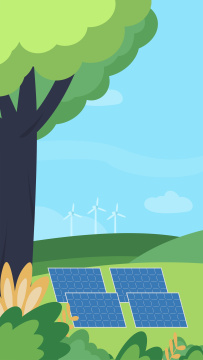 绿色光伏新能源插画