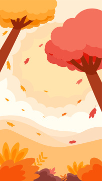 秋天风景简约插画