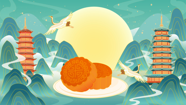 中秋节国潮插画