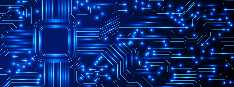 科技线条集成电路板光线粒子信息通信芯片图