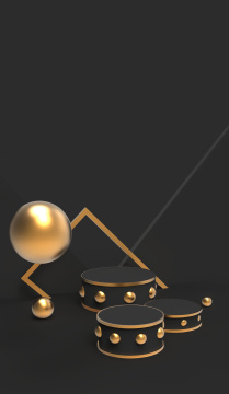 3D黑金静物展示台