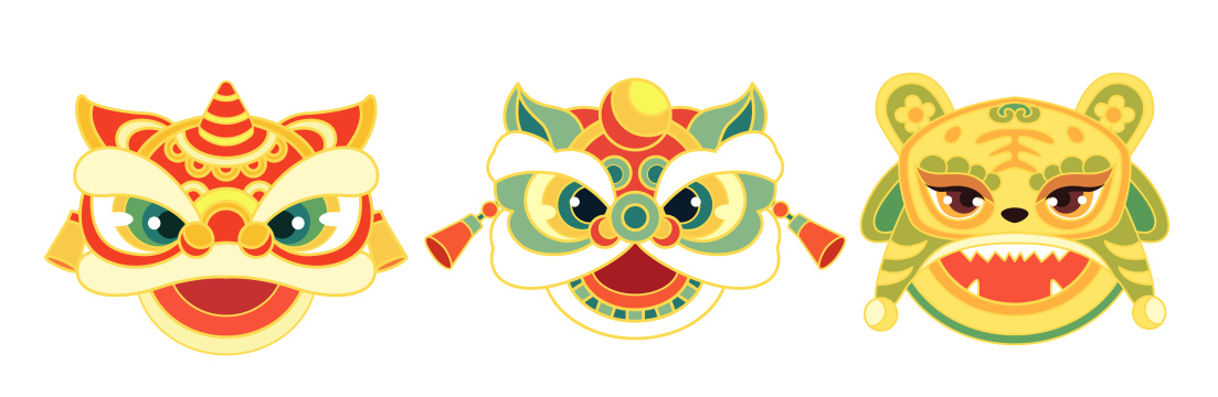 新年快乐龙年形象中国风