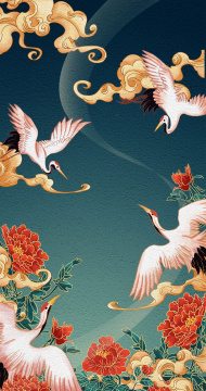 国庆节中秋节北京地标国风插画