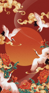 国庆节中秋节北京地标国风插画