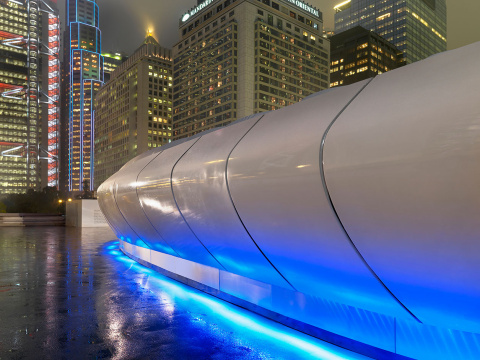 Exterior of Chanel Mobile Art Pavilion; Hong Kong; China; Asia