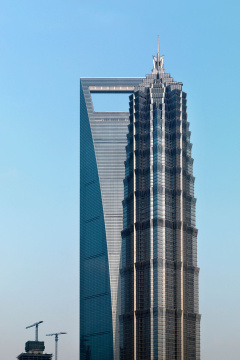 Jin Mao Tower and World financial Center of Shanghai; China; Asia