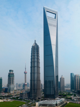 Jin Mao Tower and World financial Center of Shanghai; China; Asia