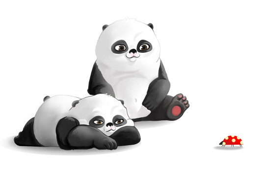 熊猫和七星瓢虫