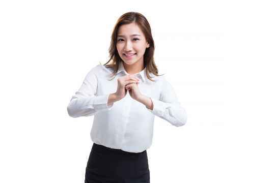 年轻商务女士作揖