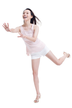 快乐的年轻女子