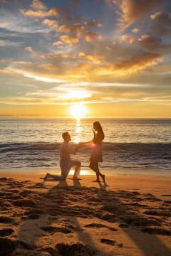 年轻情侣的求婚时刻