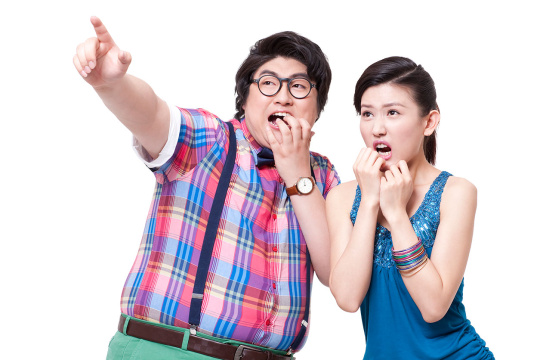 搞笑的胖子和女友