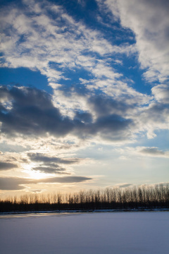 天空和雪景