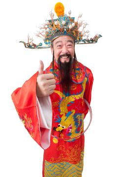 财神爷竖起拇指