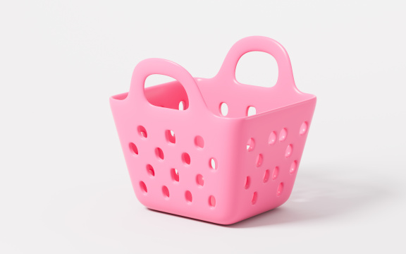 空的洗衣篮子模型3D渲染