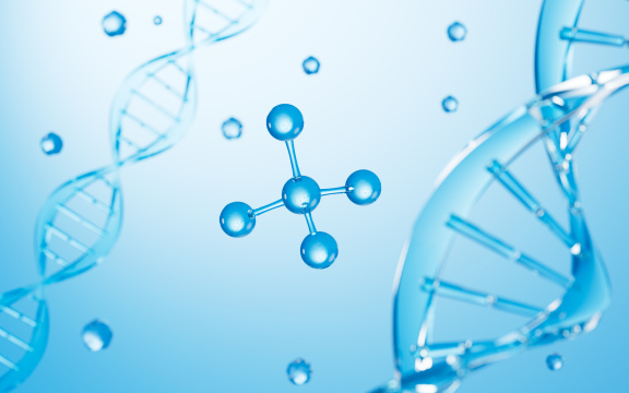 DNA 和分子结构3D渲染