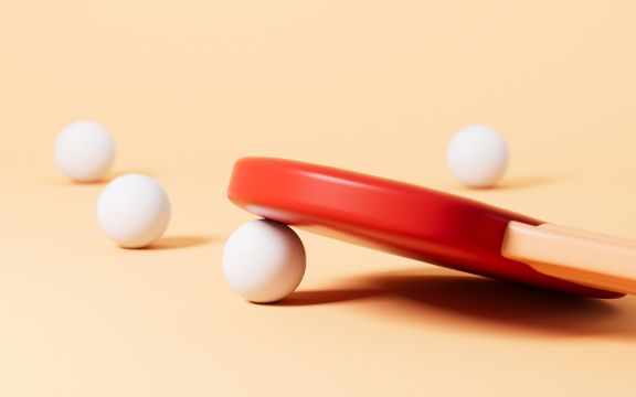 卡通乒乓球模型3D渲染