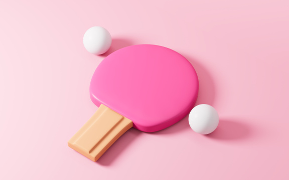 卡通乒乓球模型3D渲染