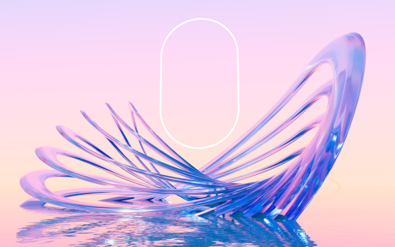 抽象渐变玻璃背景3D渲染