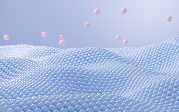 抽象流动的球体背景3D渲染