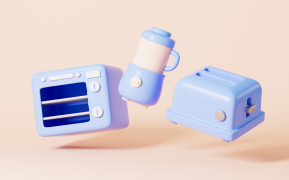 卡通厨房小家电模型3D渲染