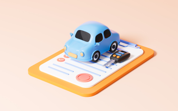汽车抵押租赁买卖概念图3D渲染
