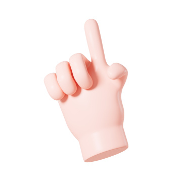 汉语手指字母图I 3D渲染