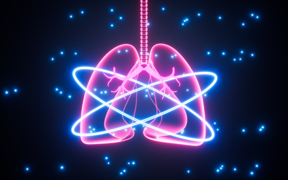 药物治疗人类肺部疾病3D渲染