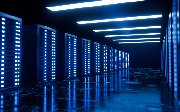 科技机房背景图3D渲染
