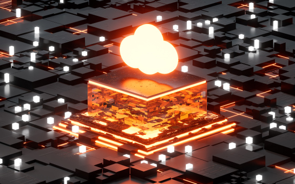 云计算与电子科技背景3D渲染