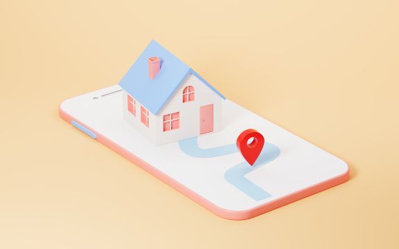 手机上找到合适的房子3D渲染