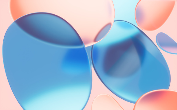 抽象的曲面与线条背景3D渲染