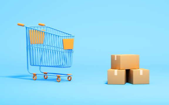 购物车与货物3D渲染