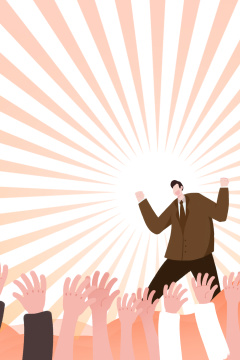 卡通手绘演讲主持插画