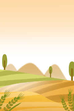 秋收农作物田地插画