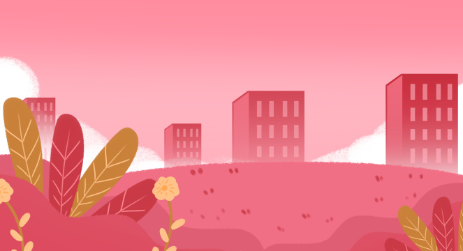 卡通手绘红色活动背景插画