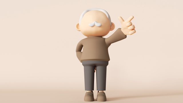 三维老人动作姿势模型