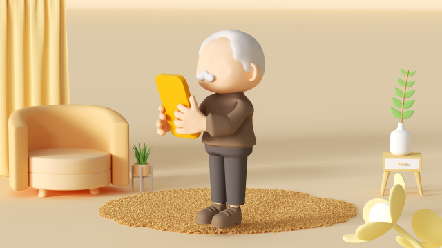 三维老人动作姿势模型