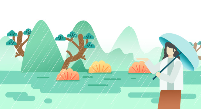 卡通手绘清明节插画