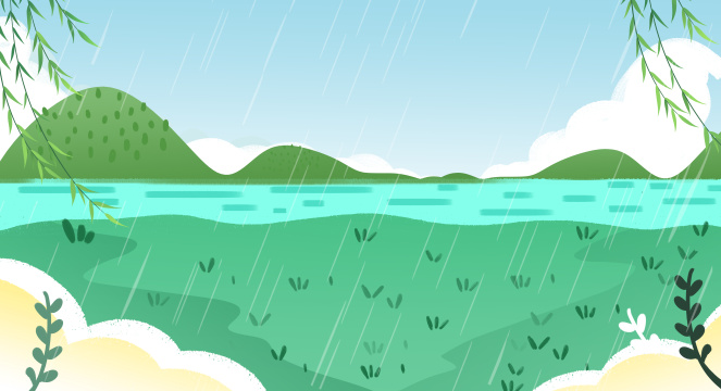 卡通手绘清明节插画