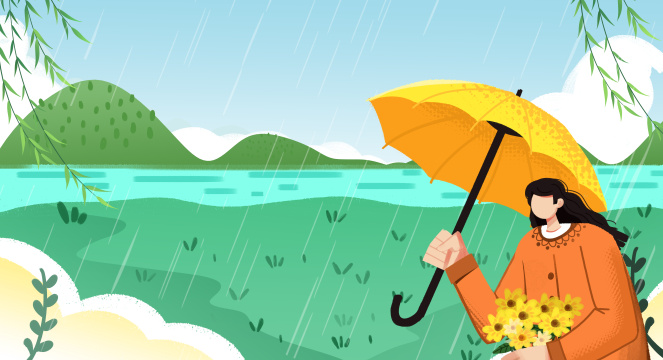 卡通手绘清明节插画