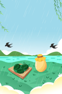 卡通手绘清明节插画