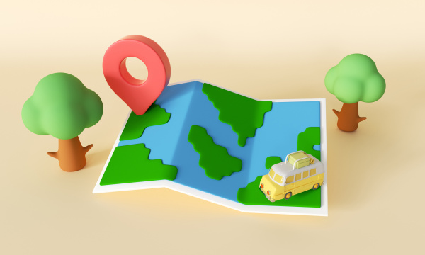 卡通手绘三维露营旅行活动插画