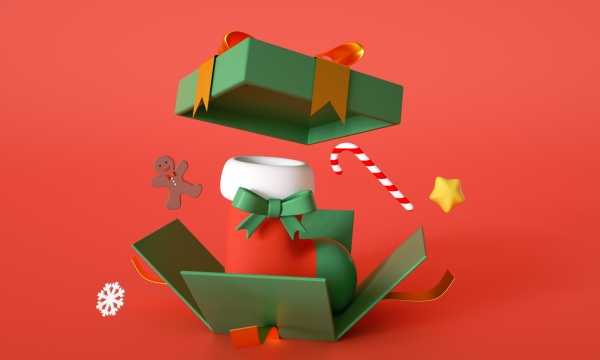 三维圣诞节圣诞树平安夜模型