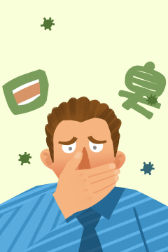  卡通手绘口臭嘴臭插画