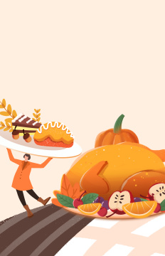 卡通手绘感恩节创意卡通插画