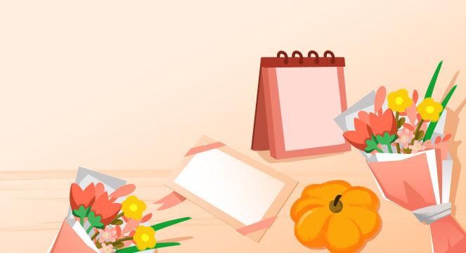 卡通手绘感恩节创意卡通插画