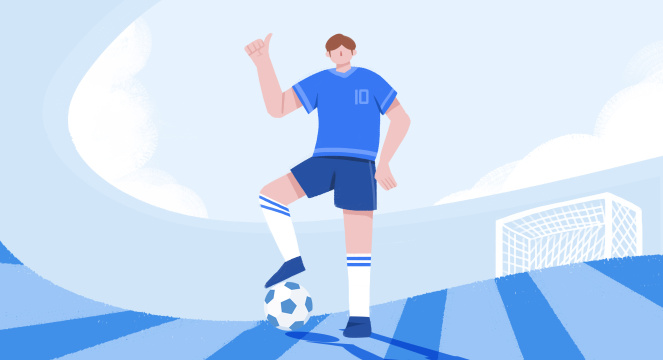 卡通手绘世界杯踢足球狂欢插画