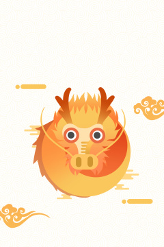 卡通手绘二月二龙抬头中国龙插画