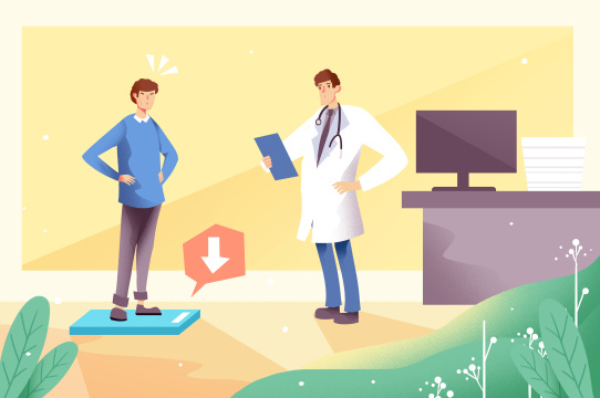 医生指导减肥计划瘦身成功插画